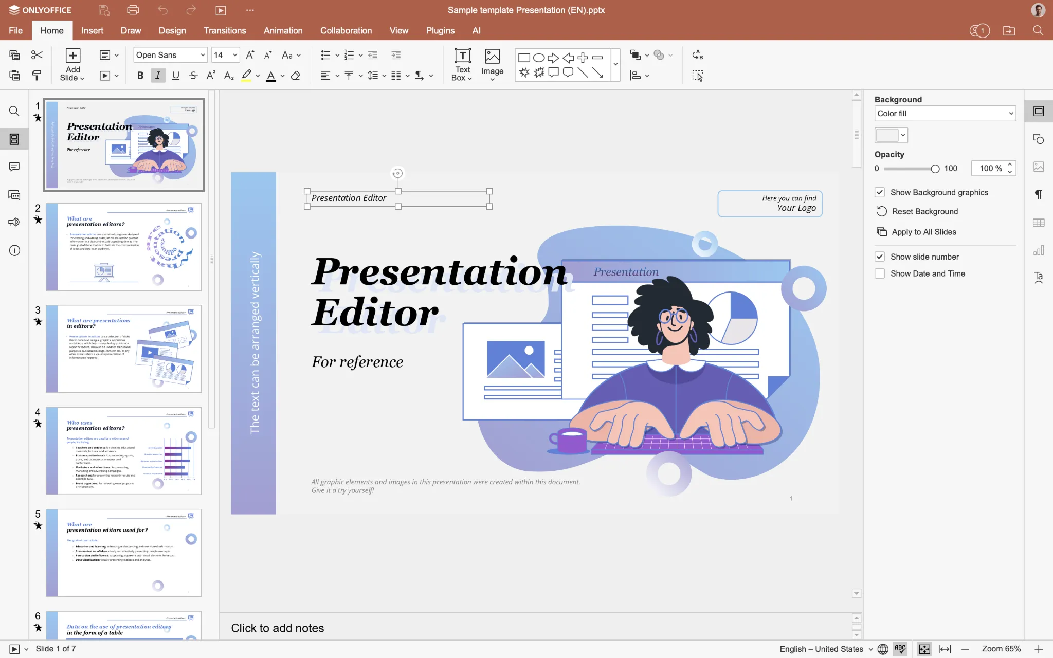 Online presentation editor
