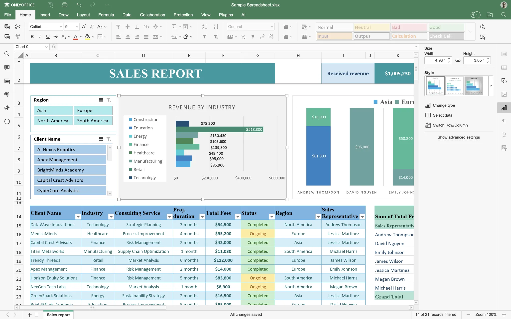 Online spreadsheet editor