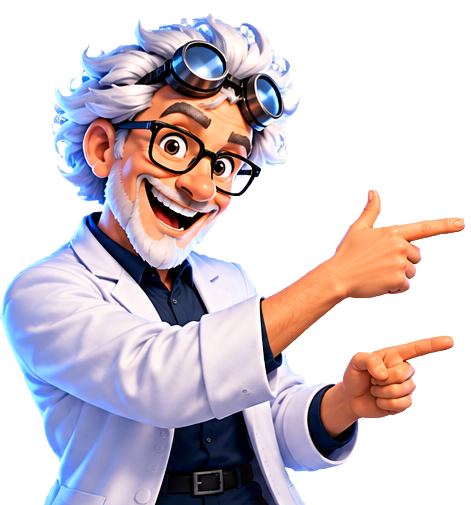 Professor Powered pointing toward the contact form